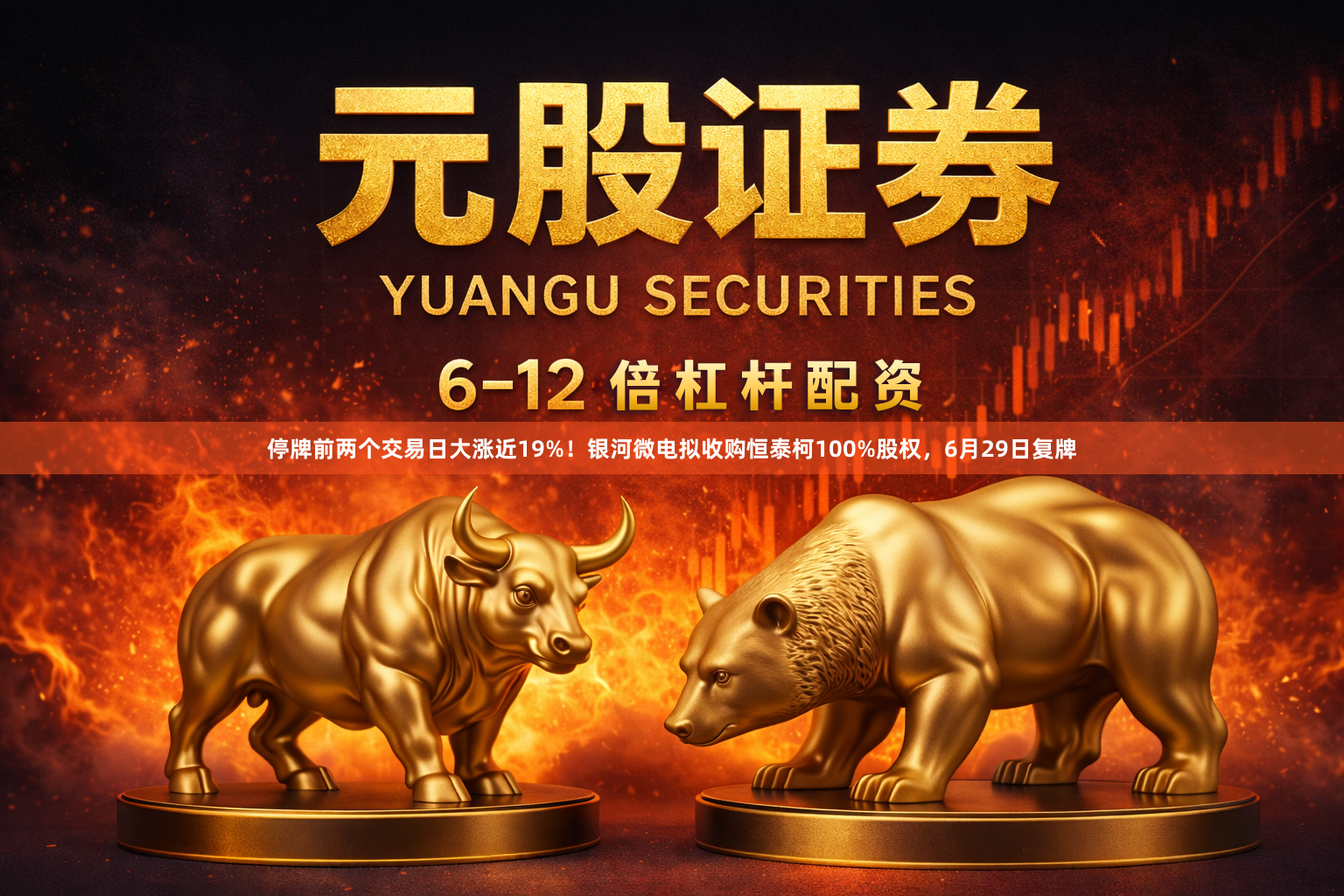 停牌前两个交易日大涨近19%！银河微电拟收购恒泰柯100%股权，6月29日复牌