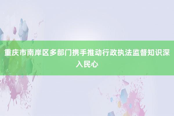 重庆市南岸区多部门携手推动行政执法监督知识深入民心