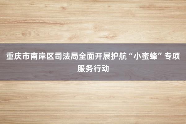 重庆市南岸区司法局全面开展护航“小蜜蜂”专项服务行动