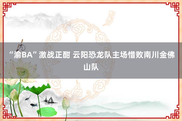 “渝BA”激战正酣 云阳恐龙队主场惜败南川金佛山队